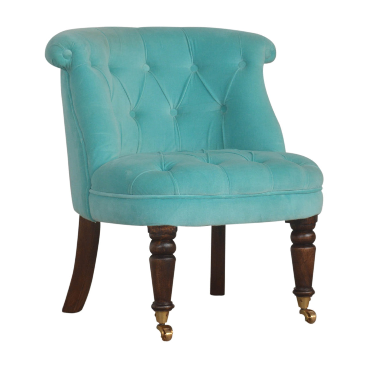 Heritage Collection Turquoise Velvet Accent Chair