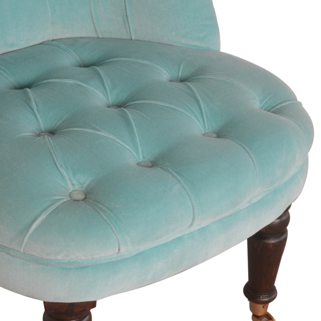Heritage Collection Turquoise Velvet Accent Chair