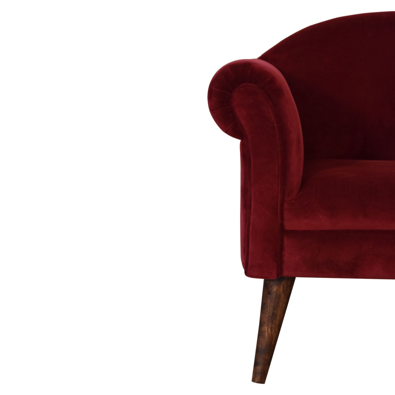 Heritage Collection Wine Velvet Nordic Style Armchair