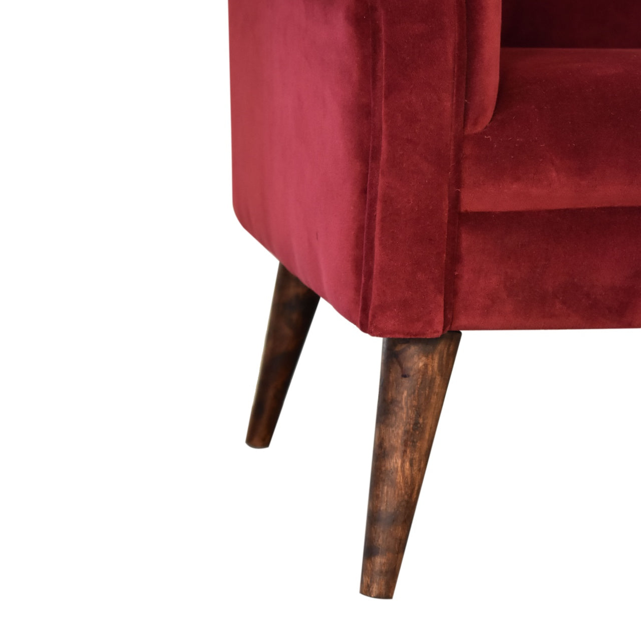 Heritage Collection Wine Velvet Nordic Style Armchair