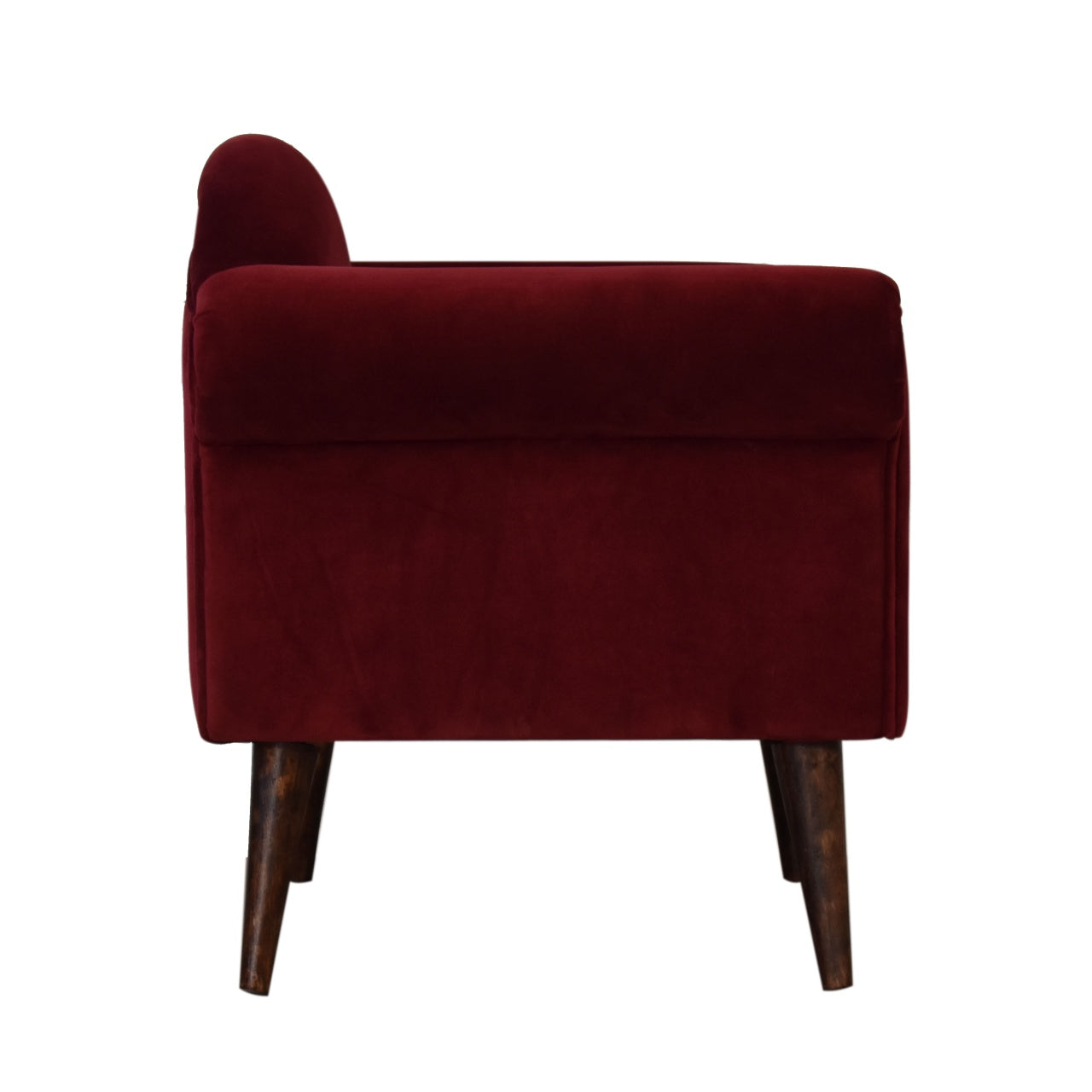 Heritage Collection Wine Velvet Nordic Style Armchair