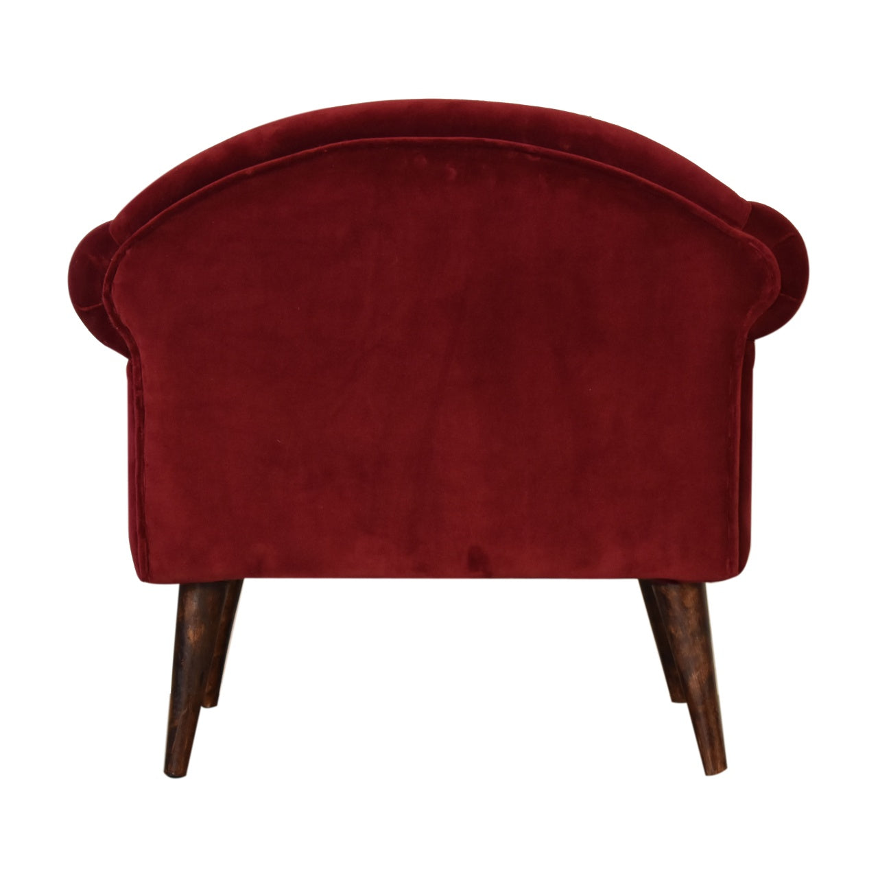 Heritage Collection Wine Velvet Nordic Style Armchair