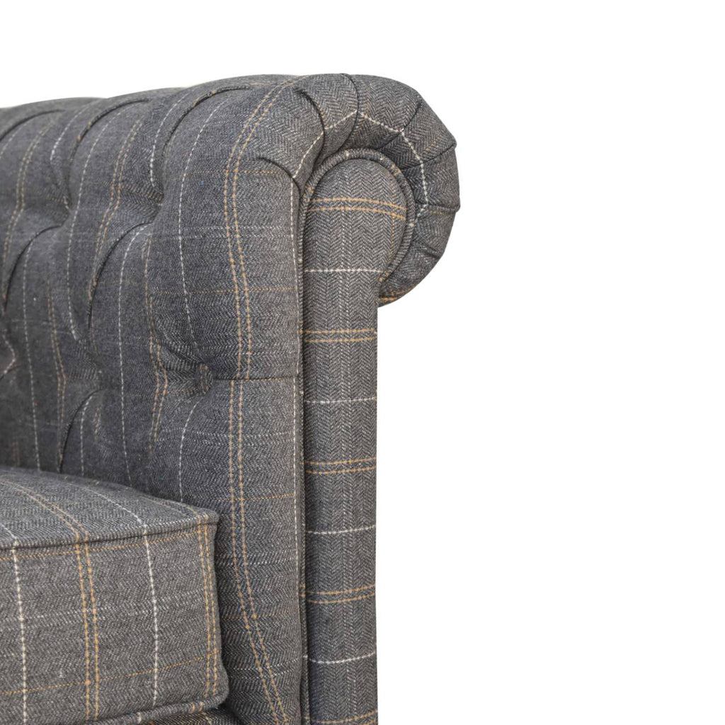 Heritage Collection Pewter Tweed Chesterfield Armchair