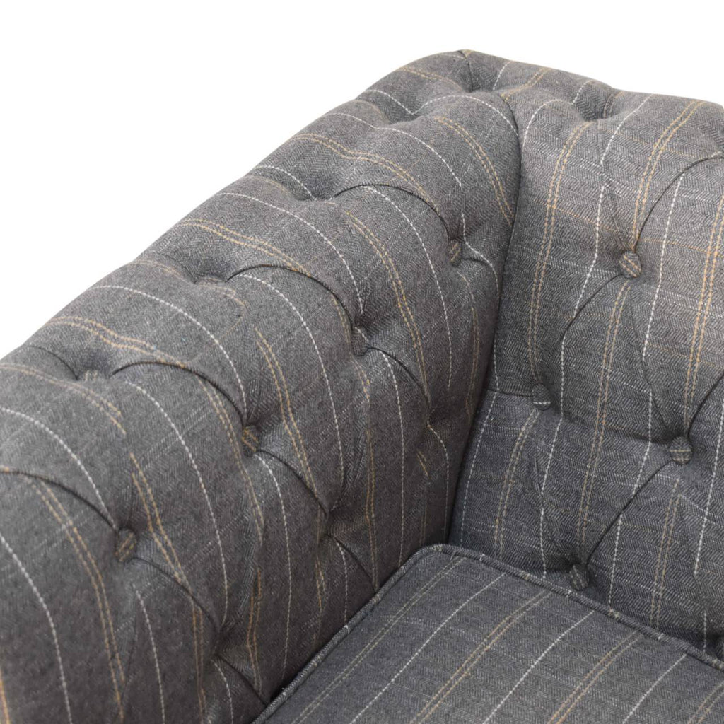 Heritage Collection Pewter Tweed Chesterfield Armchair