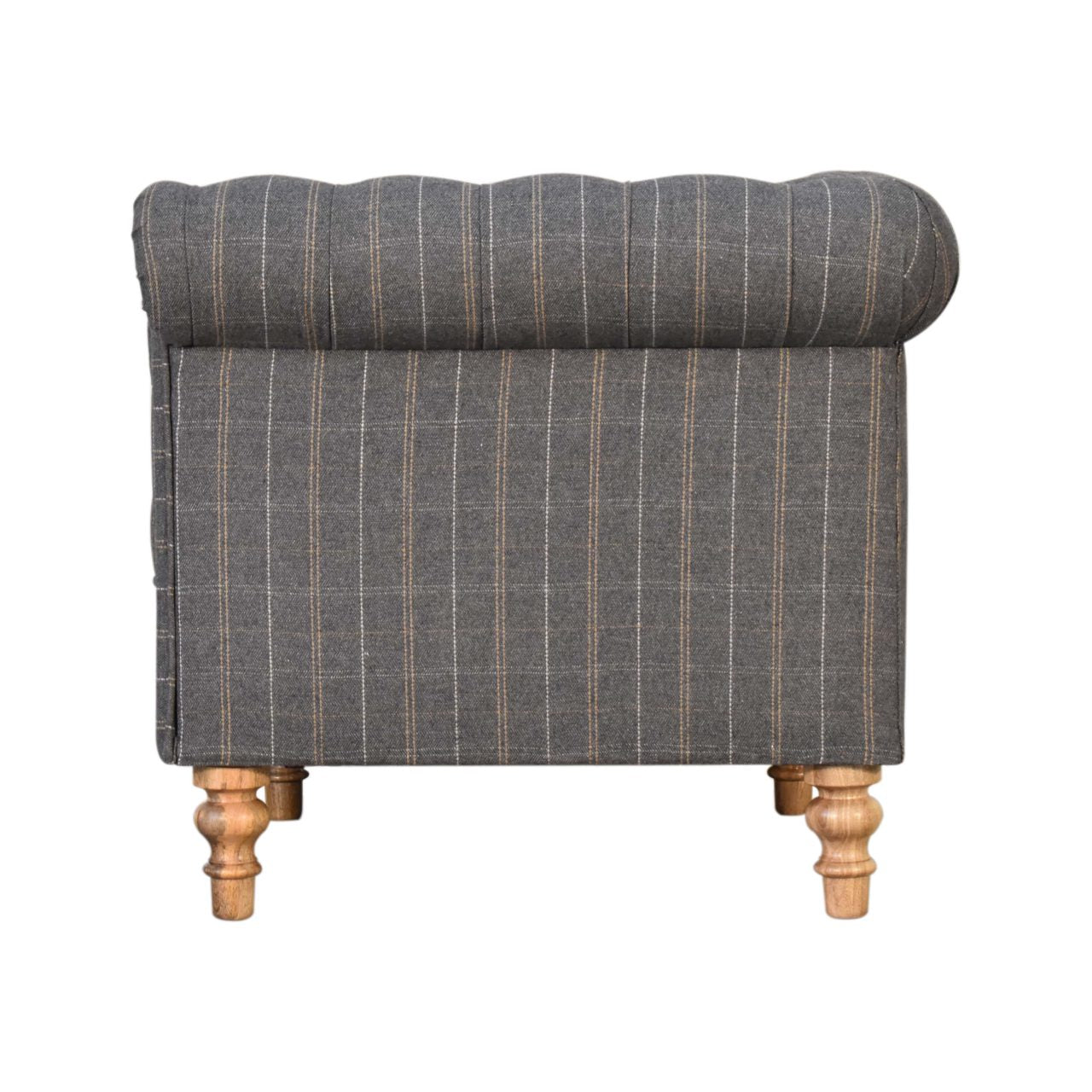 Heritage Collection Pewter Tweed Chesterfield Armchair