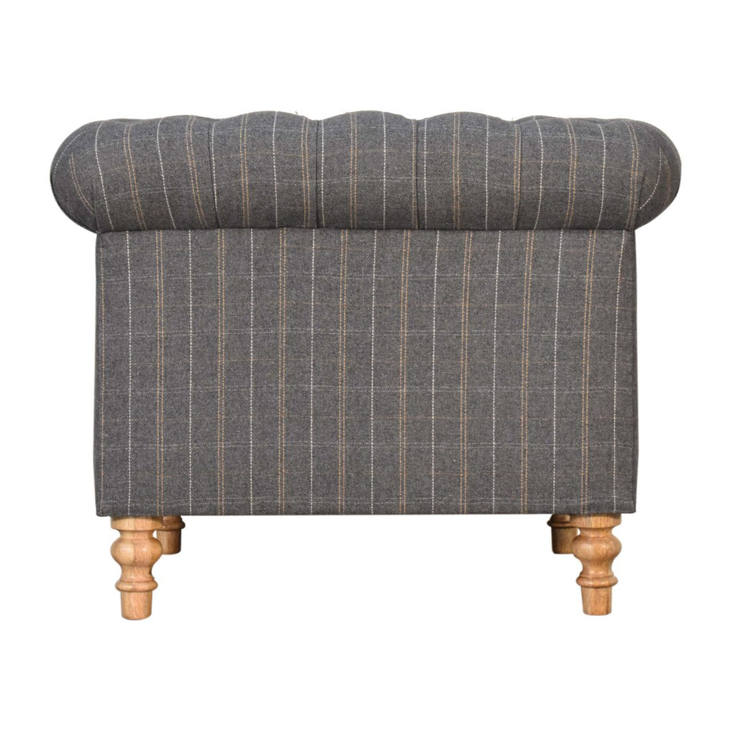 Heritage Collection Pewter Tweed Chesterfield Armchair