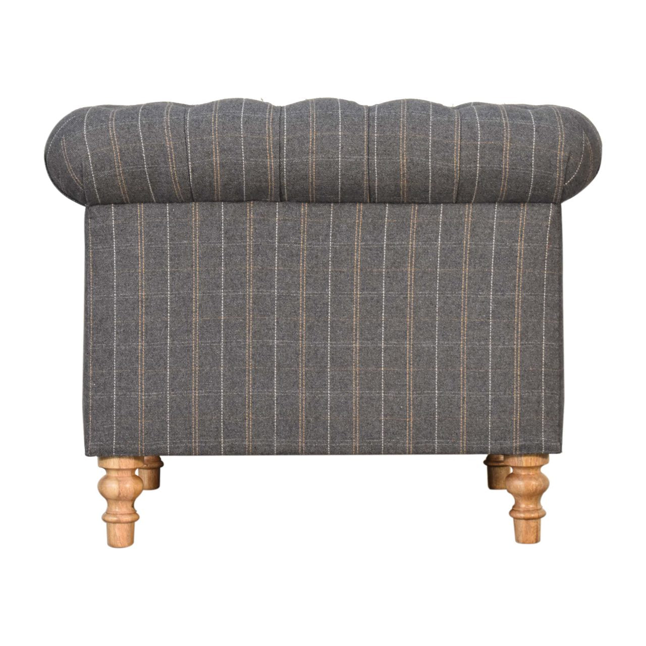Heritage Collection Pewter Tweed Chesterfield Armchair