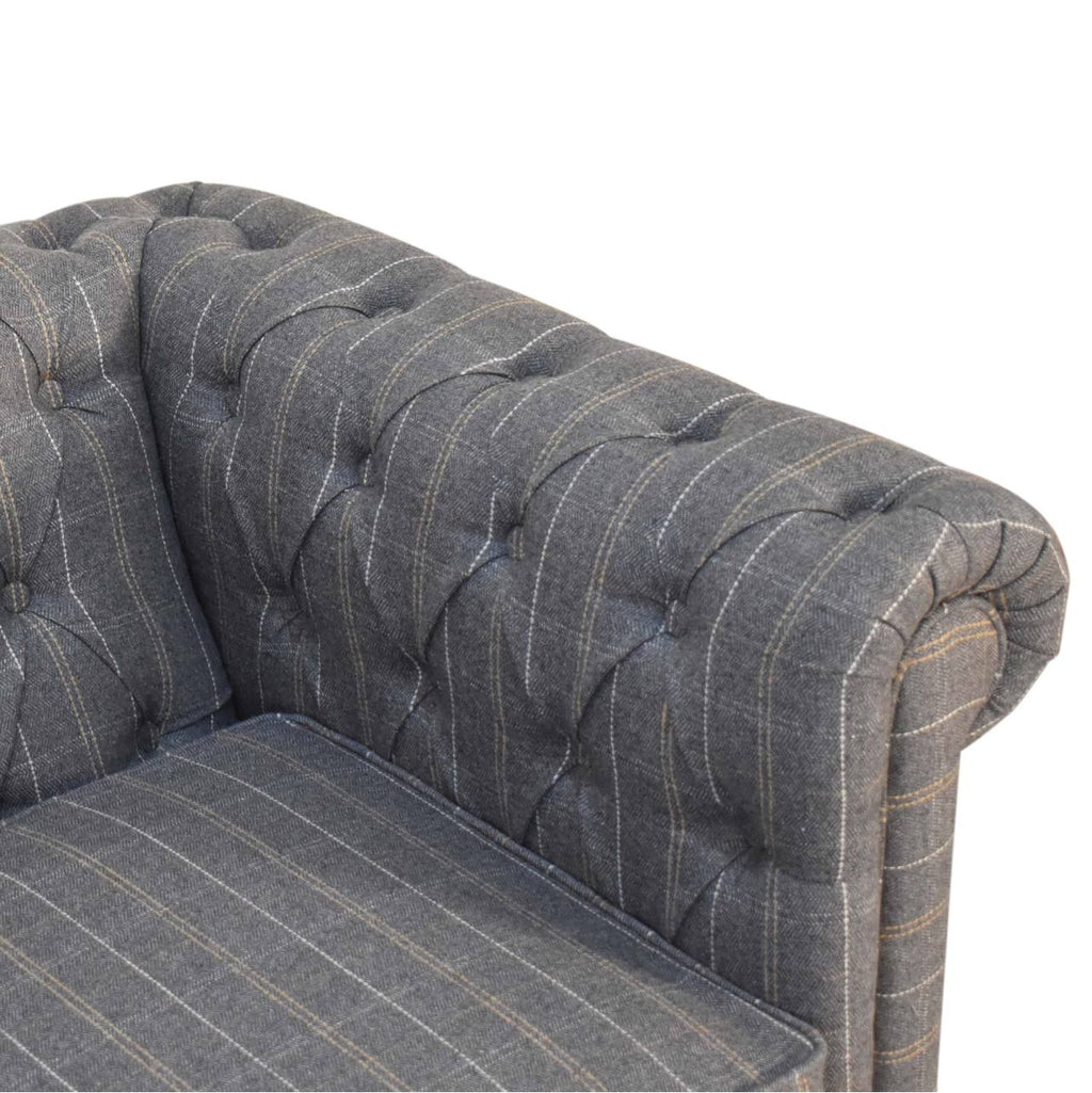 Heritage Collection Pewter Tweed 2 Seat Chesterfield Sofa