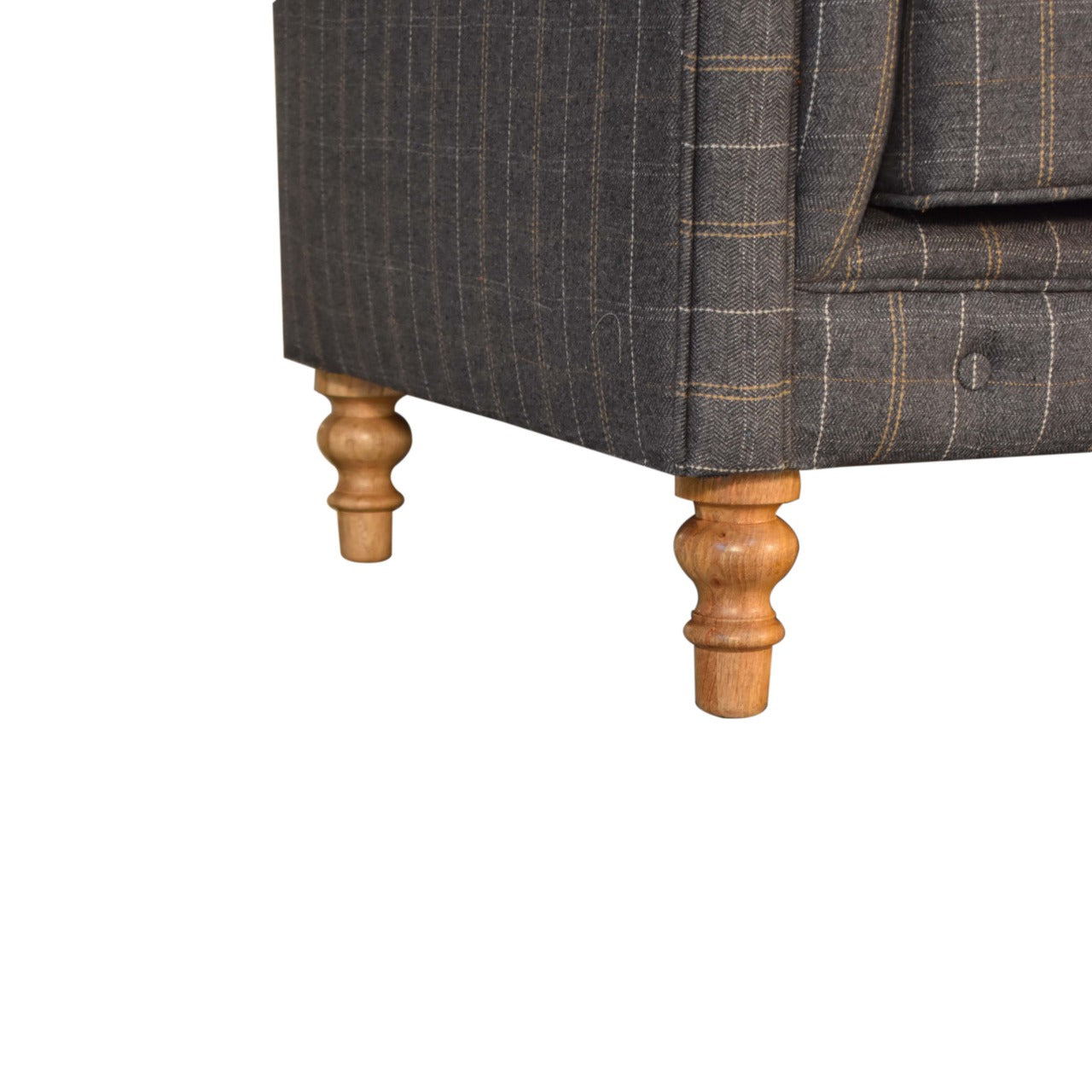Heritage Collection Pewter Tweed 2 Seat Chesterfield Sofa