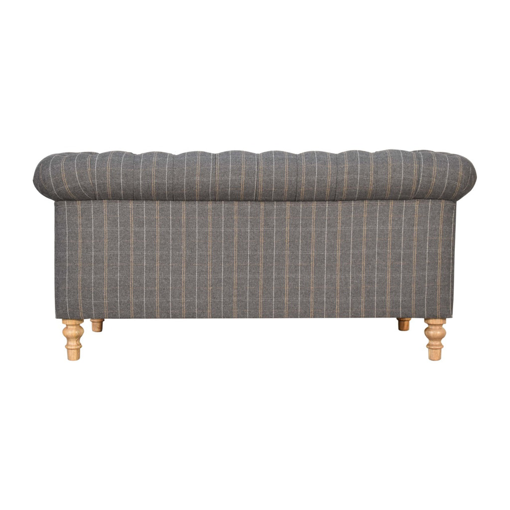 Heritage Collection Pewter Tweed 2 Seat Chesterfield Sofa