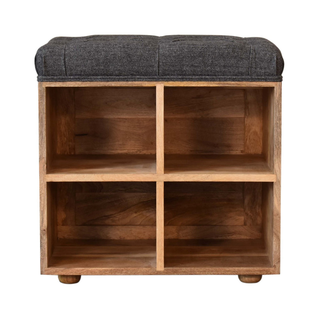 Heritage Collection Mini Black Shoe Storage Hallway Footstool