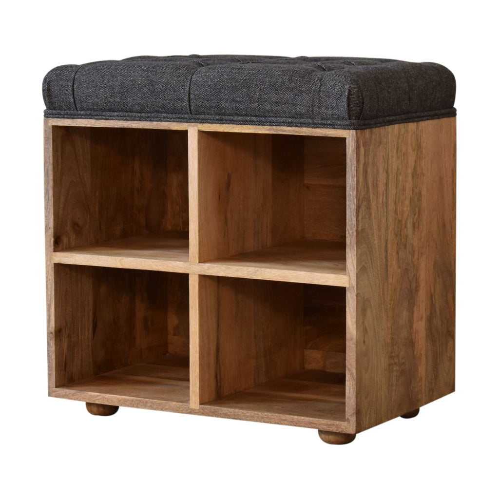 Heritage Collection Mini Black Shoe Storage Hallway Footstool
