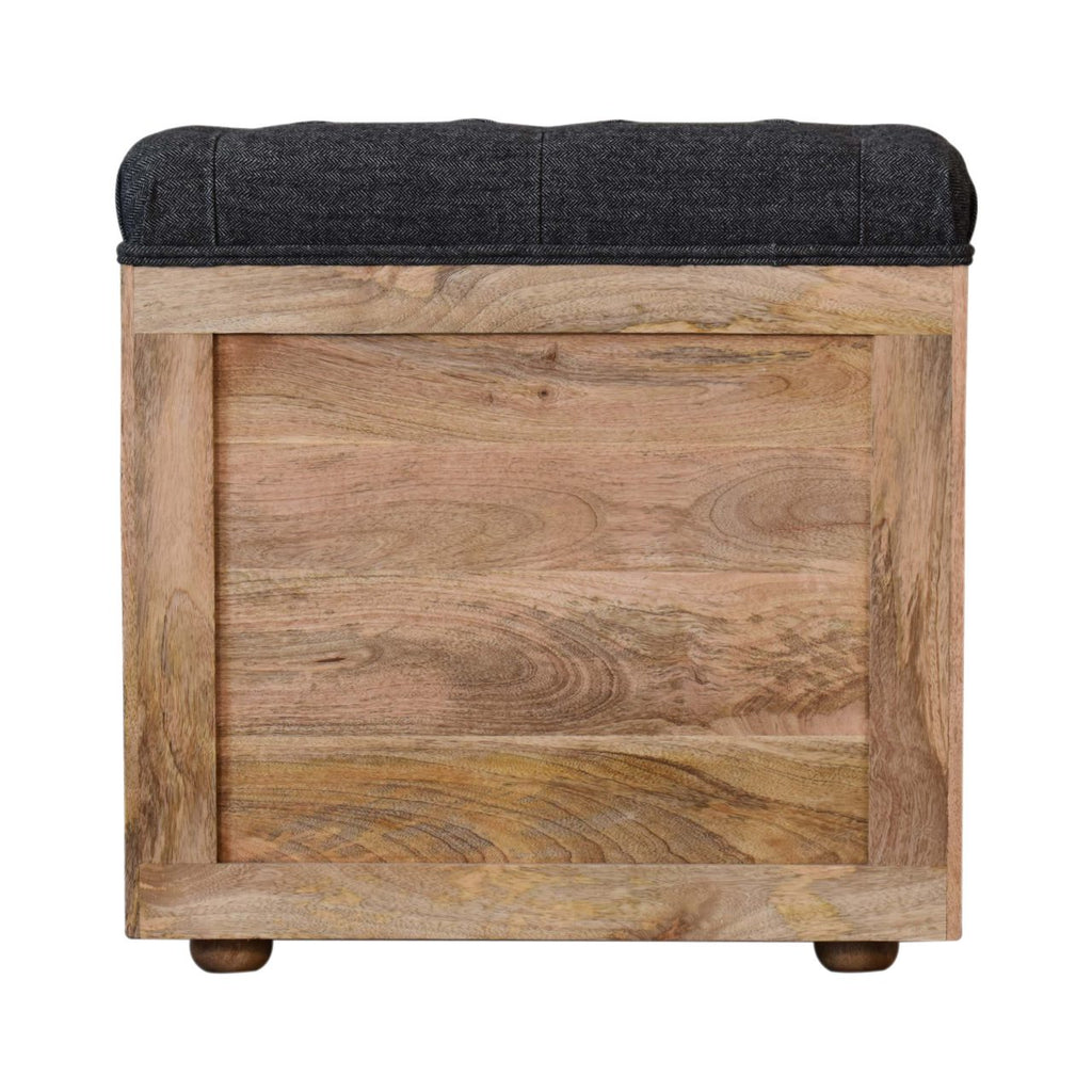 Heritage Collection Mini Black Shoe Storage Hallway Footstool
