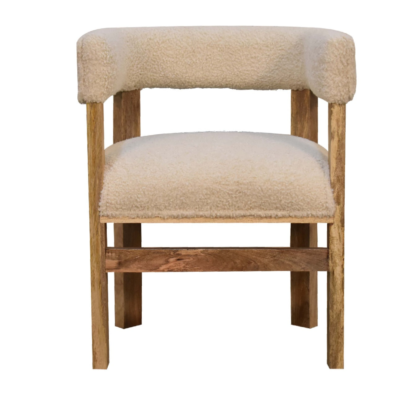 Heritage Collection Cream Boucle Solid Wood Chair