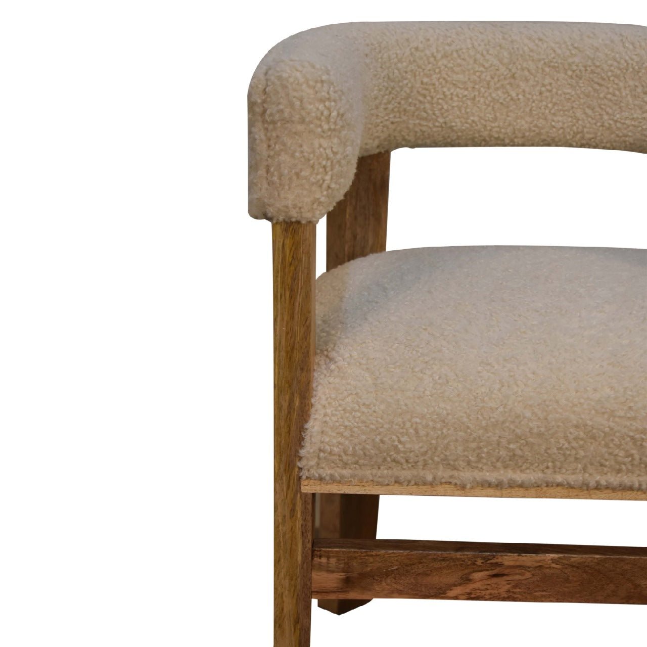 Heritage Collection Cream Boucle Solid Wood Chair