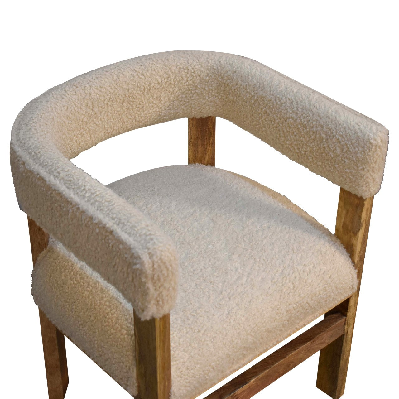 Heritage Collection Cream Boucle Solid Wood Chair