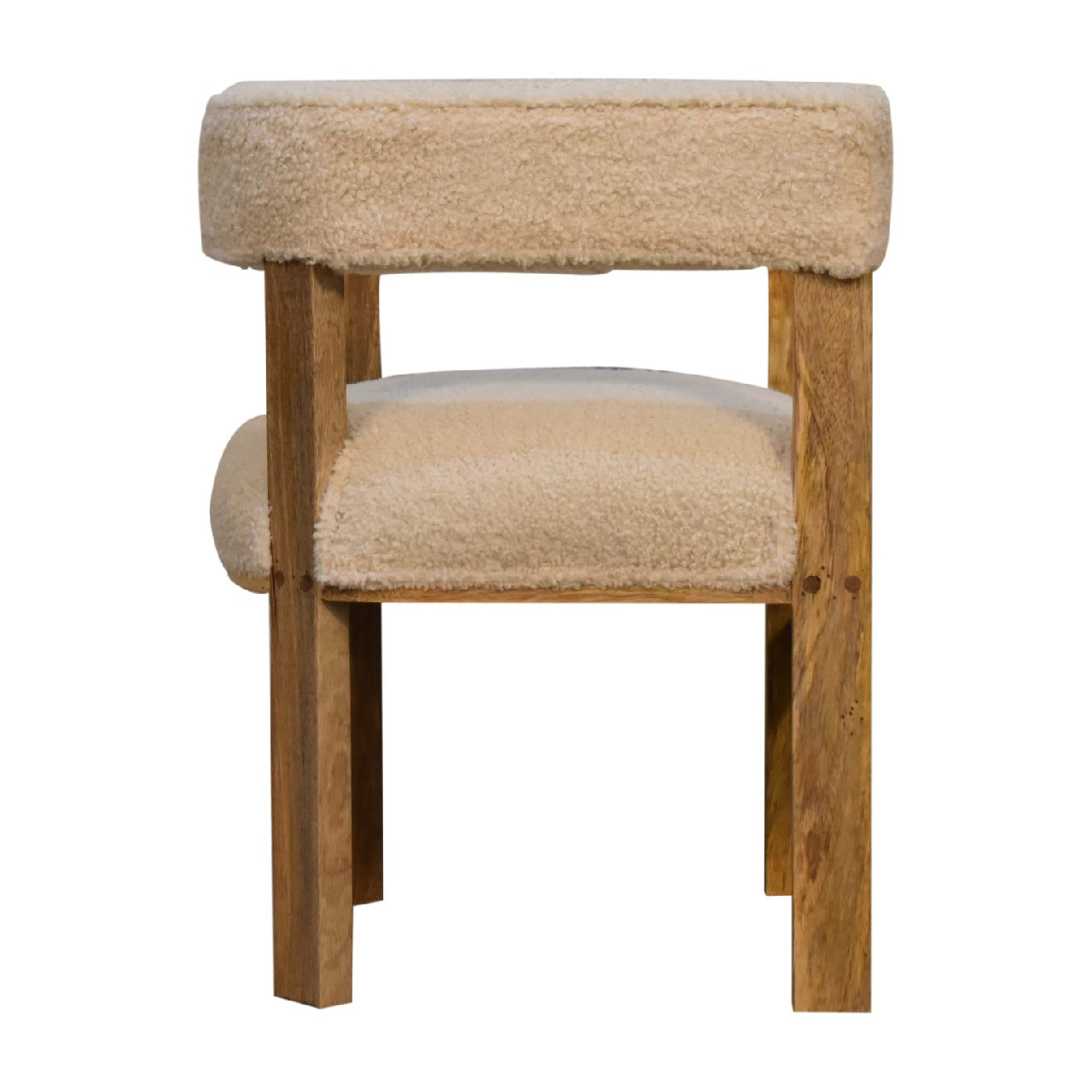 Heritage Collection Cream Boucle Solid Wood Chair