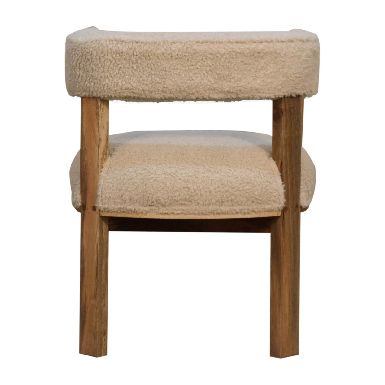Heritage Collection Cream Boucle Solid Wood Chair