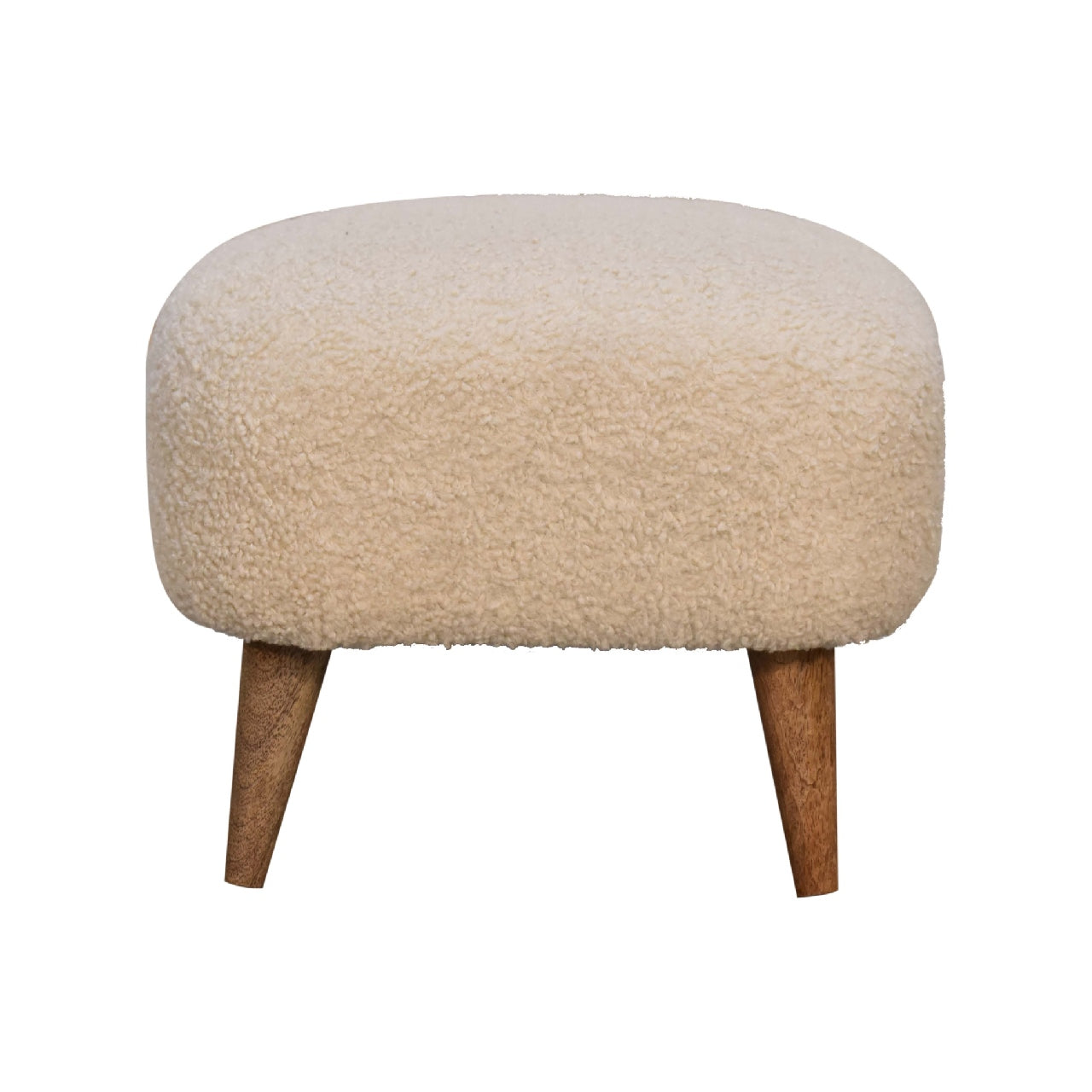 Heritage Collection Boucle Cream Square Footstool