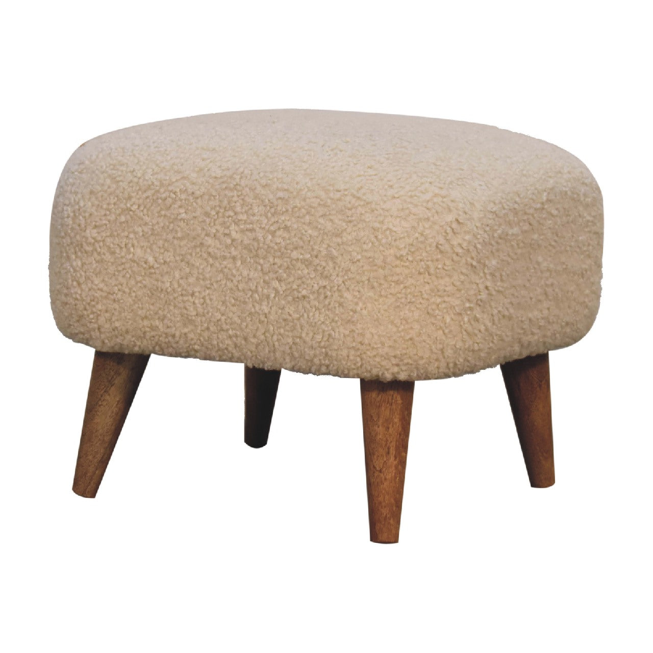 Heritage Collection Boucle Cream Square Footstool
