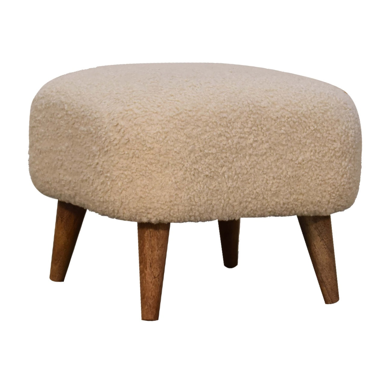 Heritage Collection Boucle Cream Square Footstool
