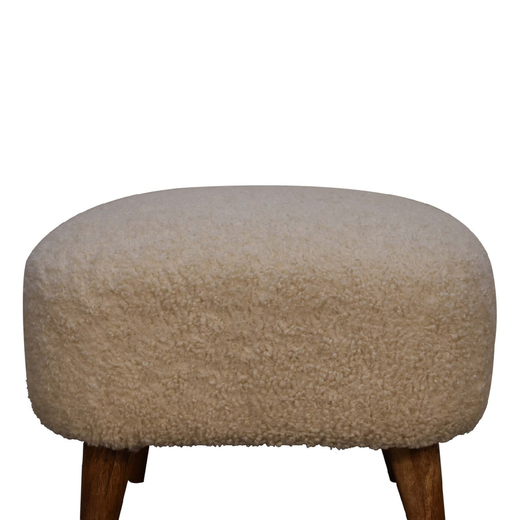 Heritage Collection Boucle Cream Square Footstool