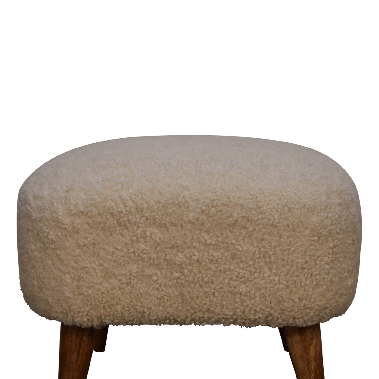 Heritage Collection Boucle Cream Square Footstool