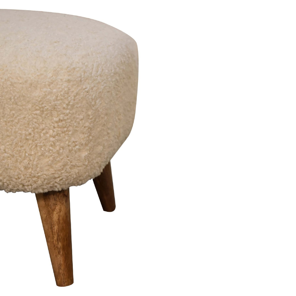 Heritage Collection Boucle Cream Square Footstool
