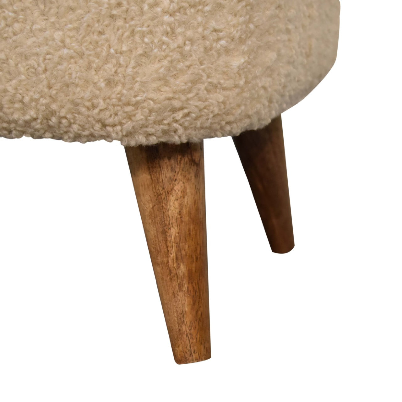 Heritage Collection Boucle Cream Square Footstool