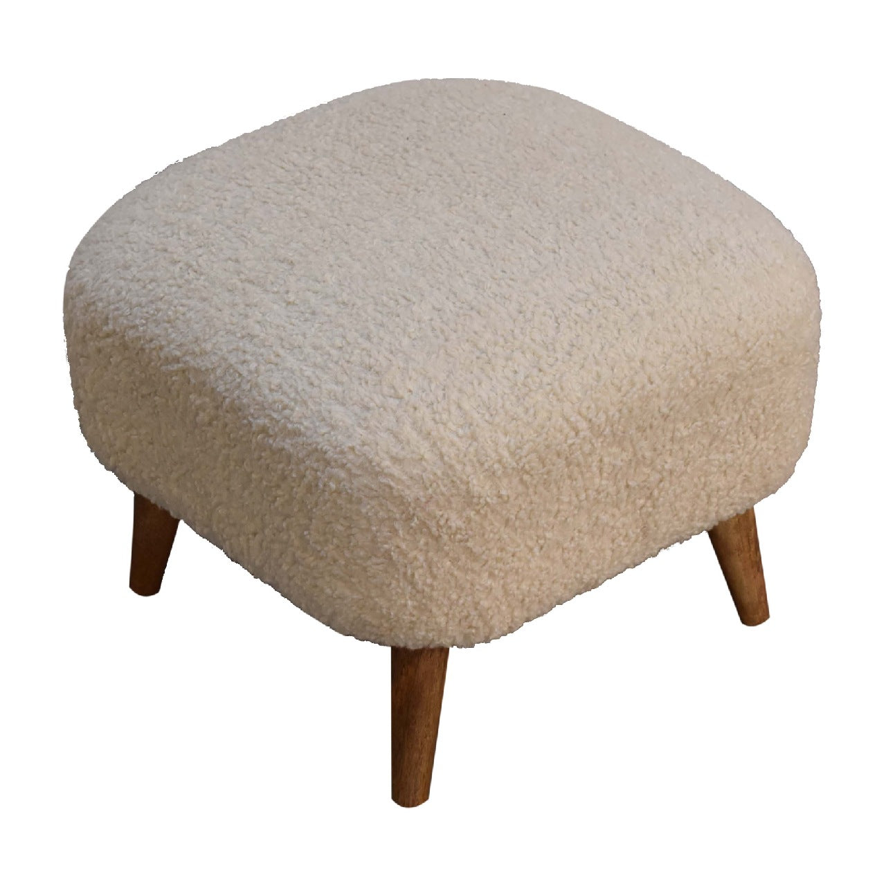Heritage Collection Boucle Cream Square Footstool