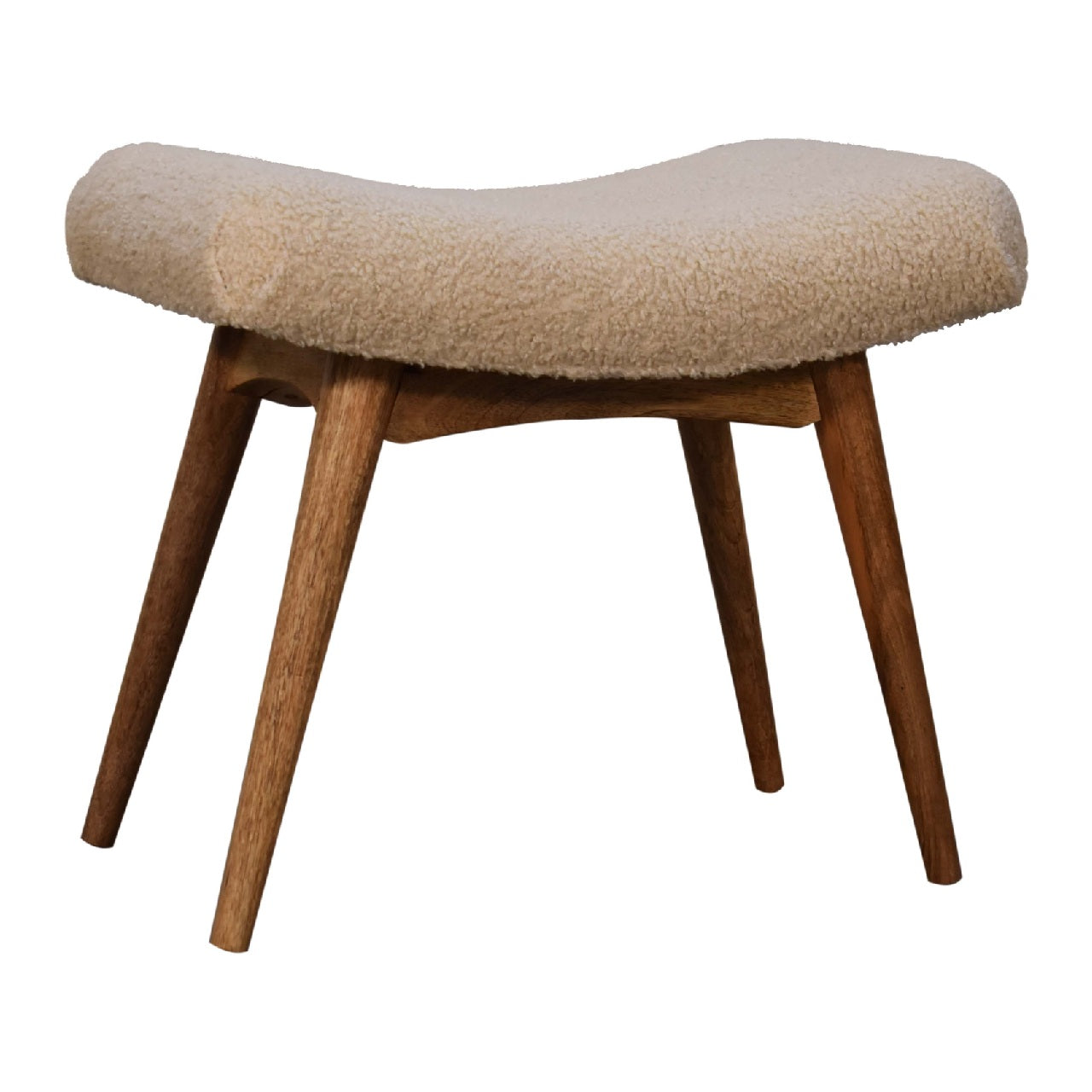Heritage Collection Boucle Cream Curved Bench