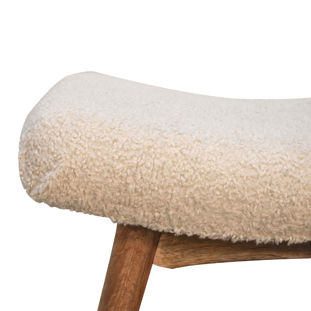 Heritage Collection Boucle Cream Curved Bench