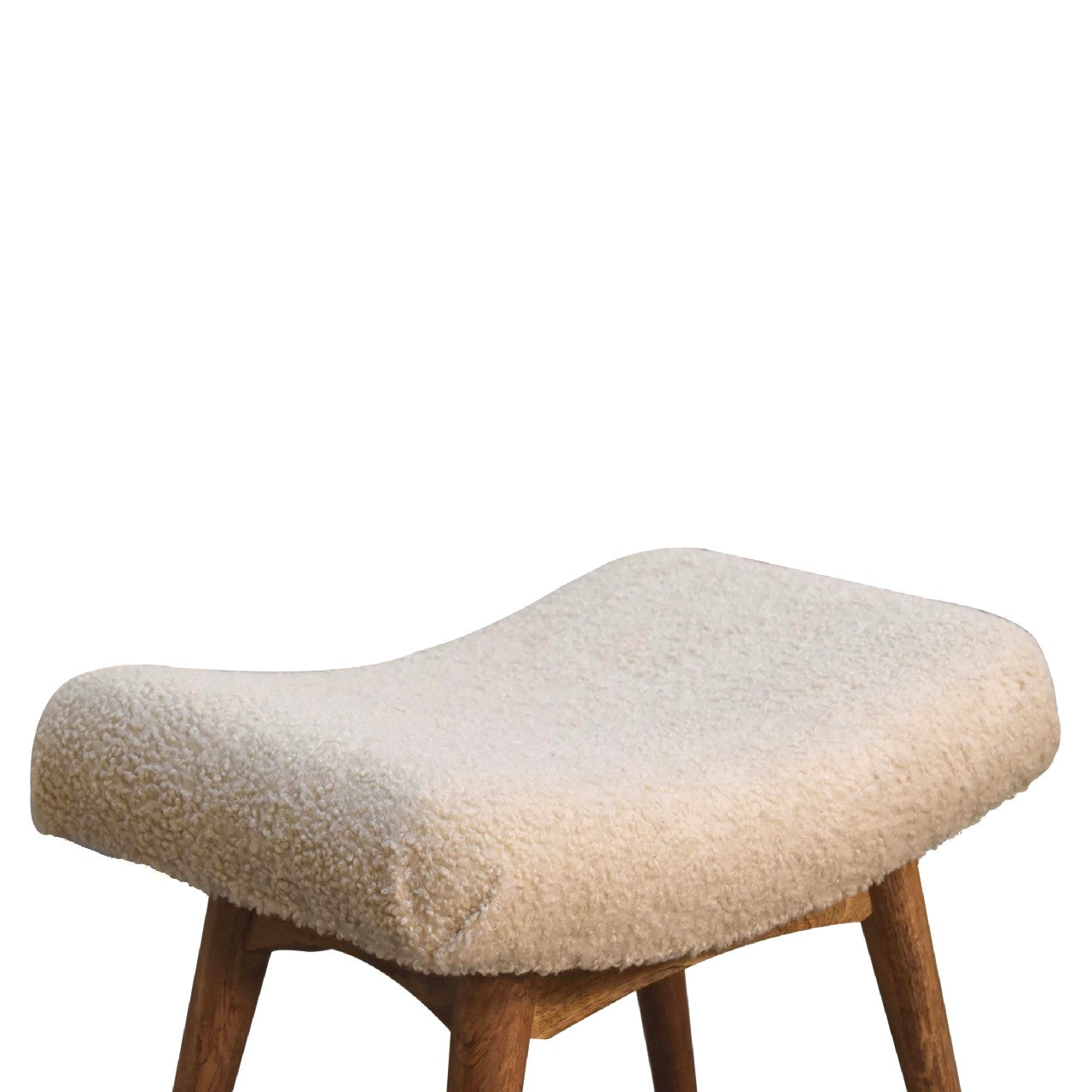 Heritage Collection Boucle Cream Curved Bench