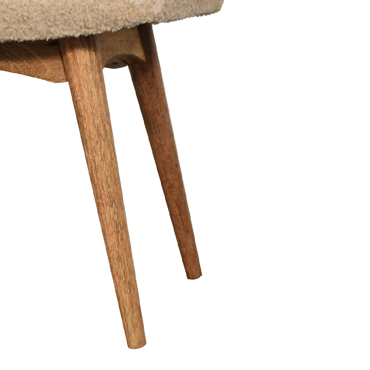 Heritage Collection Boucle Cream Curved Bench