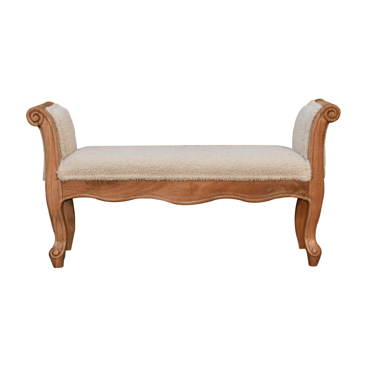 Heritage Collection Cream Boucle French Style Bench