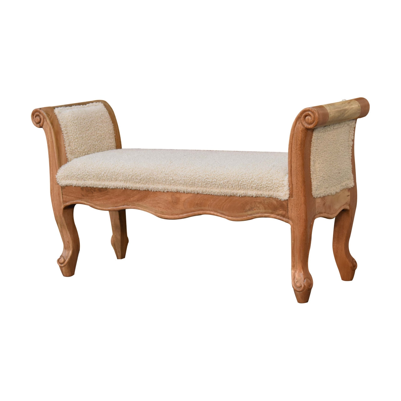 Heritage Collection Cream Boucle French Style Bench