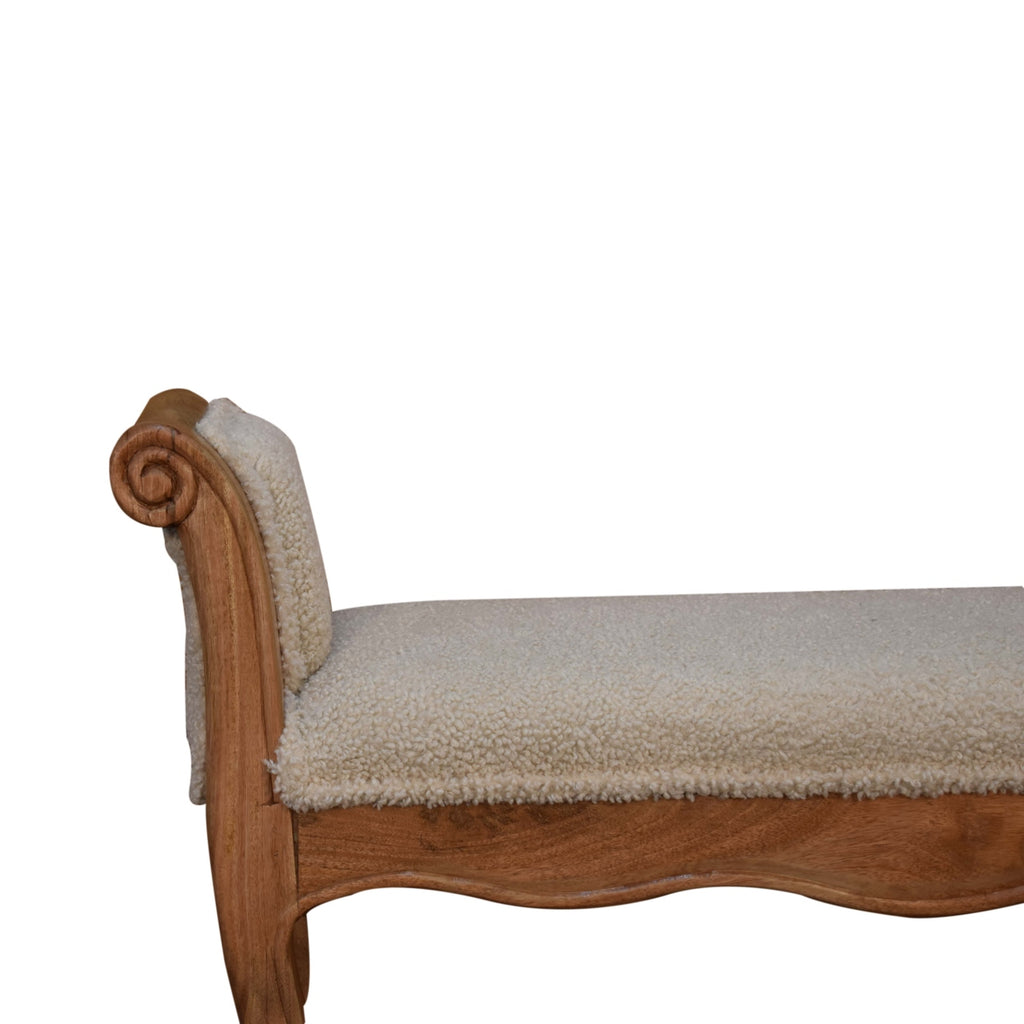 Heritage Collection Cream Boucle French Style Bench