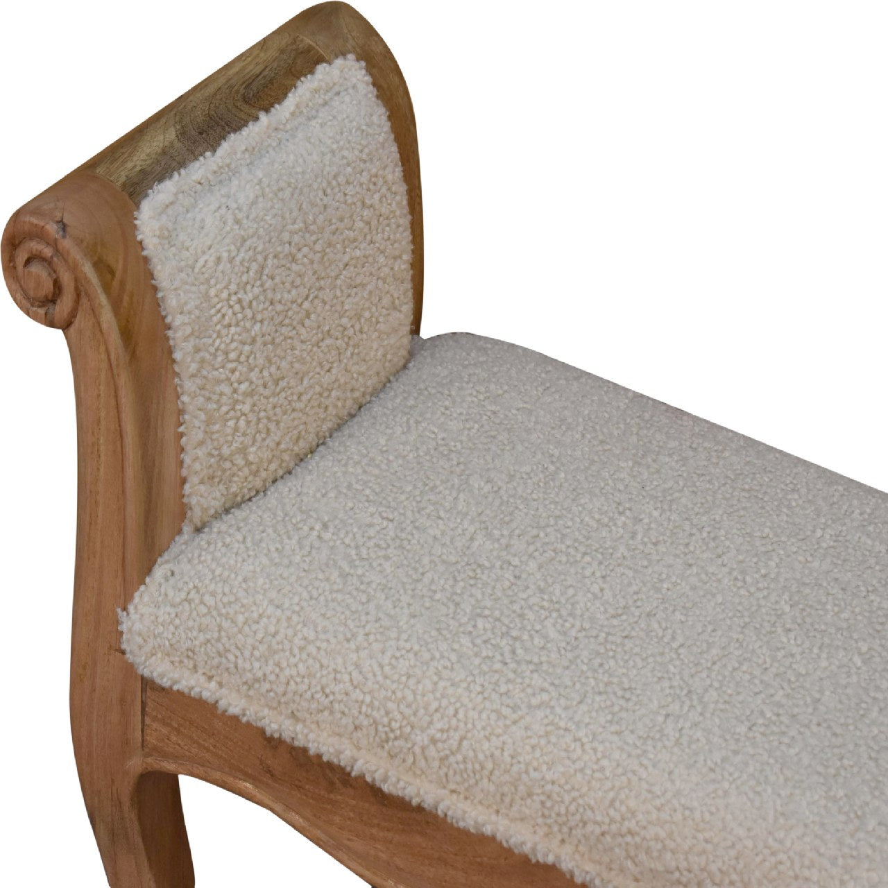 Heritage Collection Cream Boucle French Style Bench