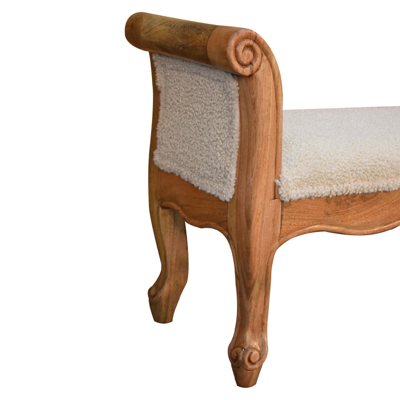 Heritage Collection Cream Boucle French Style Bench