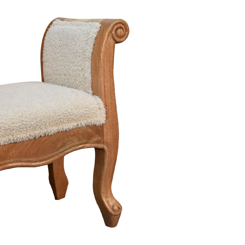 Heritage Collection Cream Boucle French Style Bench