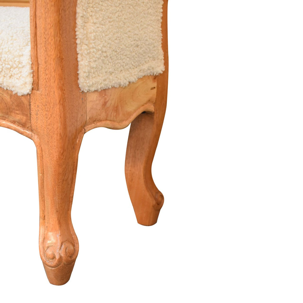 Heritage Collection Cream Boucle French Style Bench