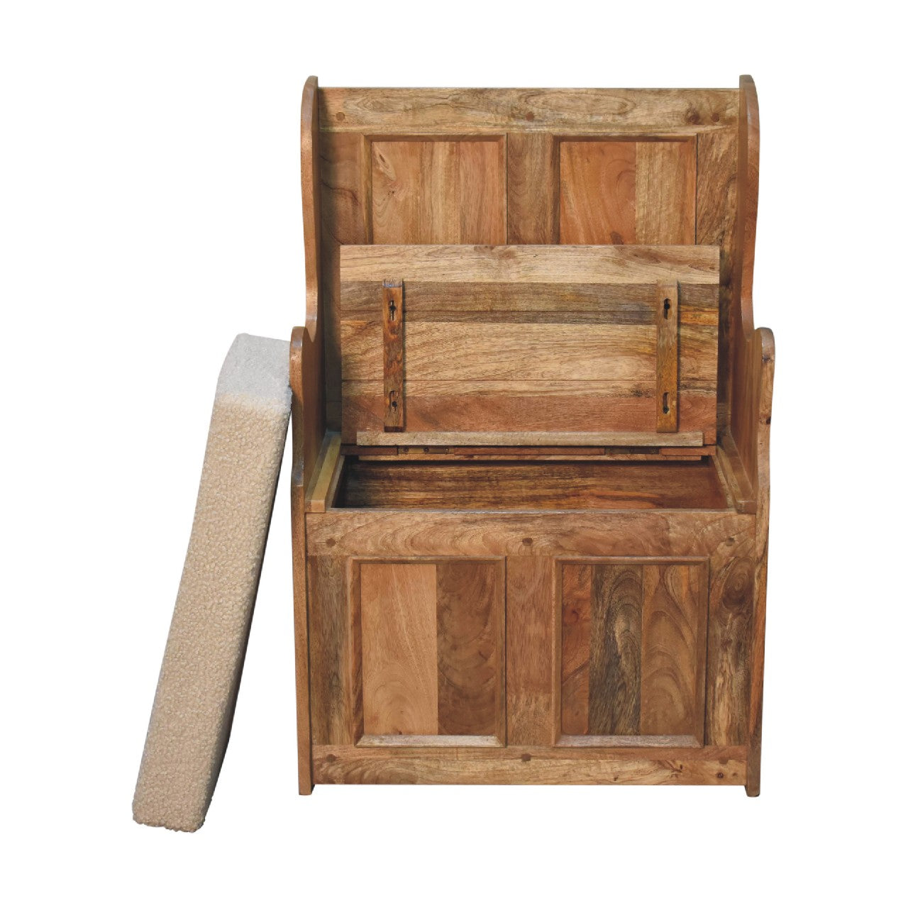 Heritage Collection Cream Boucle Mini Monks Bench