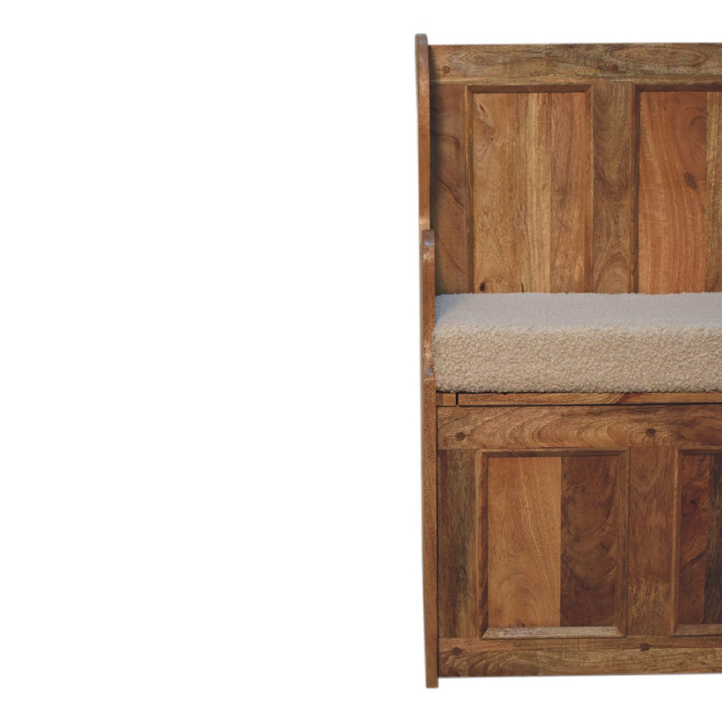 Heritage Collection Cream Boucle Mini Monks Bench