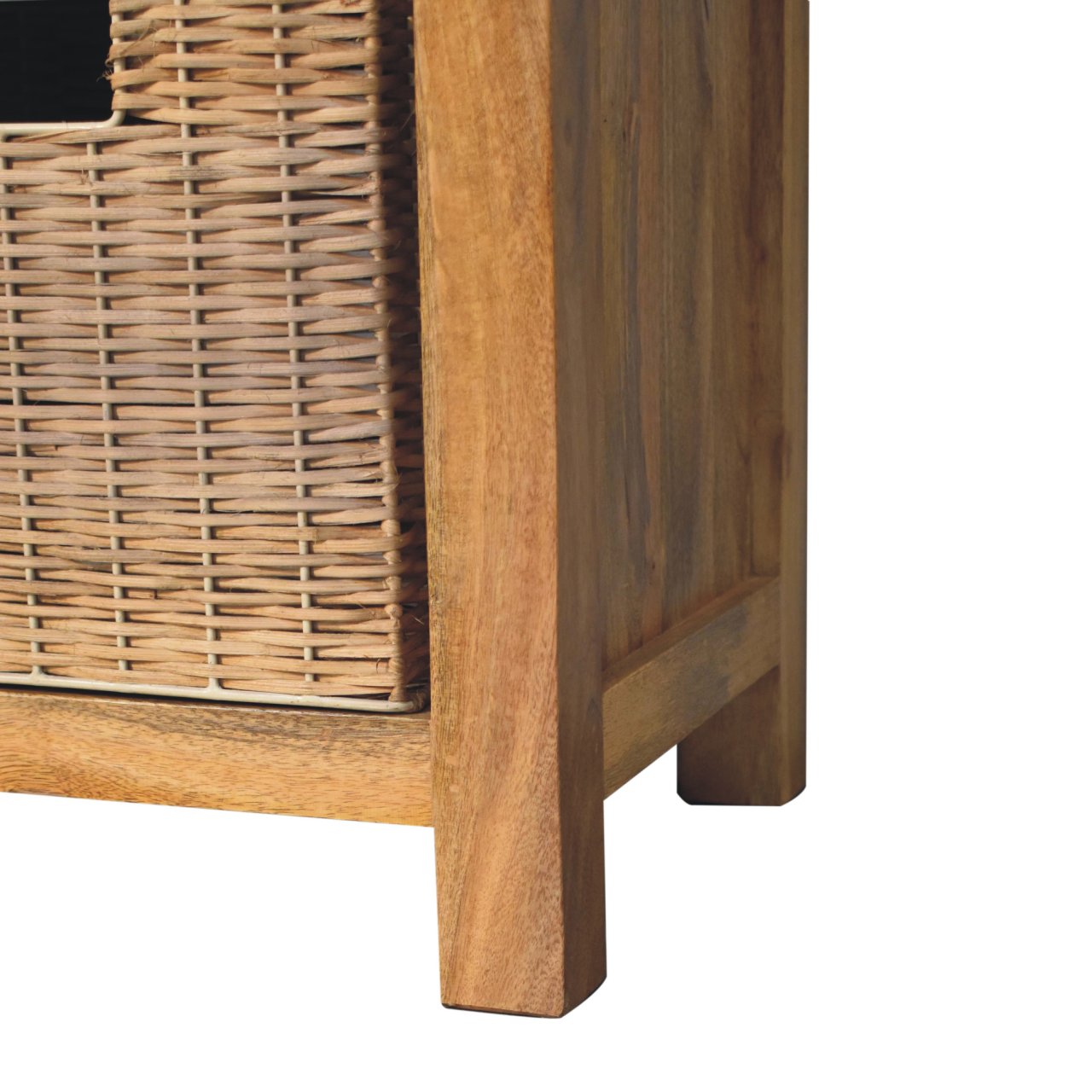 Heritage Collection Rattan Basket Linen Hallway Bench