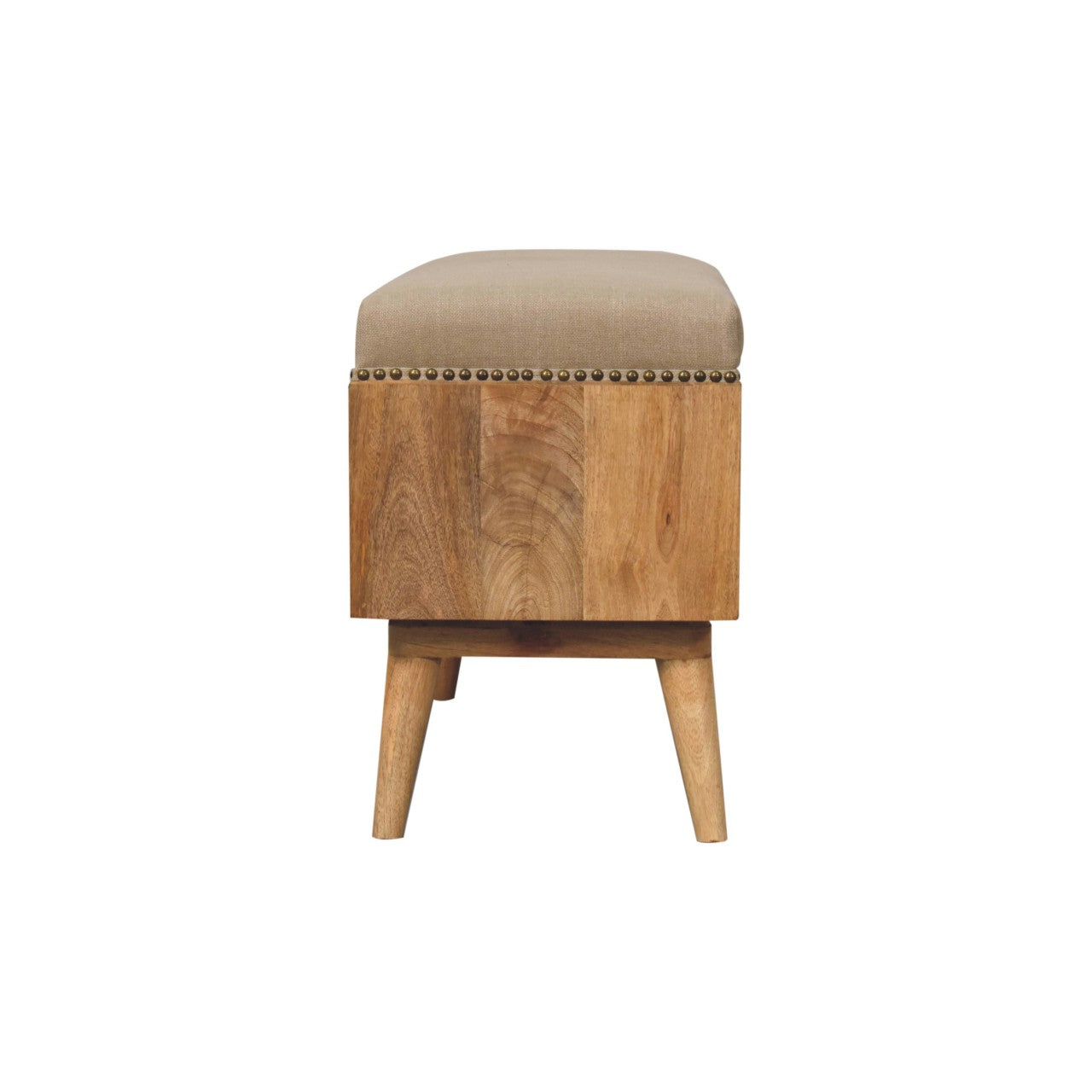 Heritage Collection Studded Linen Open Bench