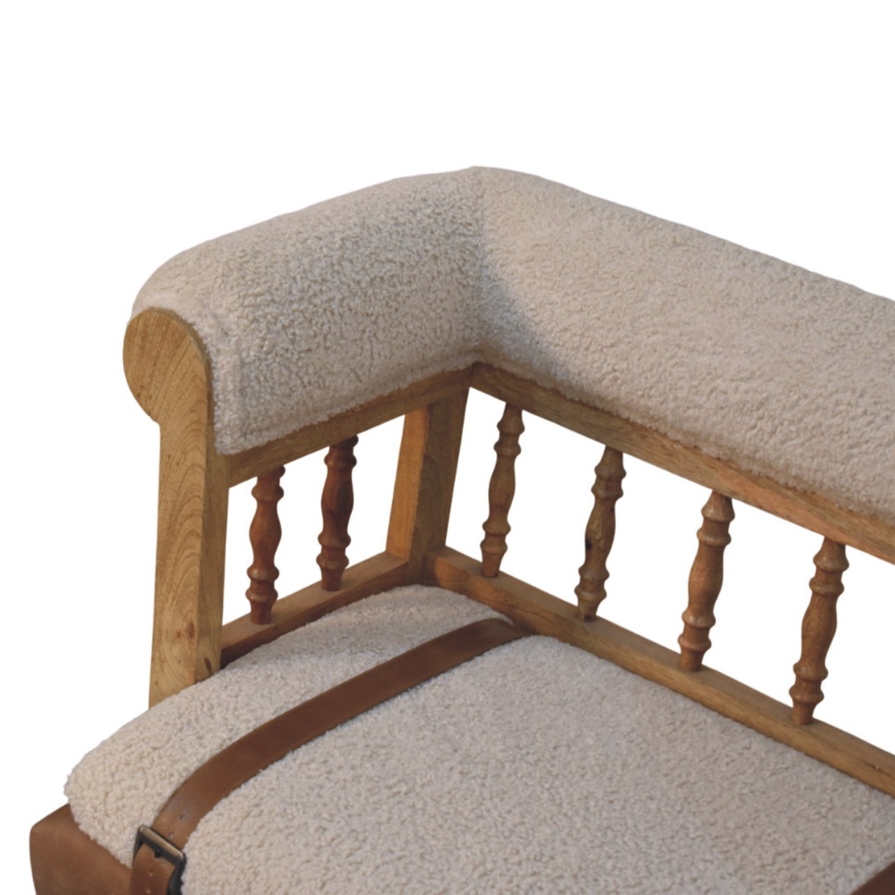 Heritage Collection Strapped Hallway Boucle Bench