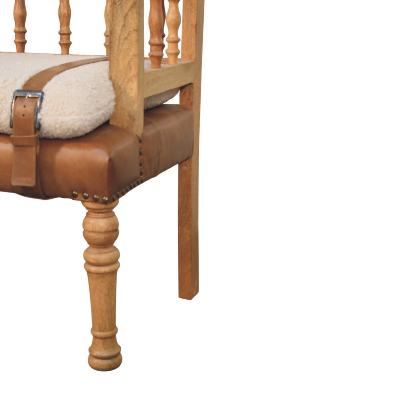 Heritage Collection Strapped Hallway Boucle Bench