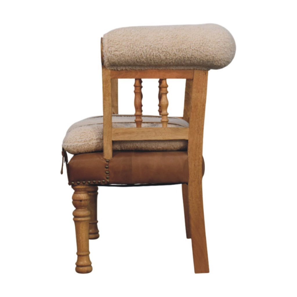 Heritage Collection Strapped Hallway Boucle Bench