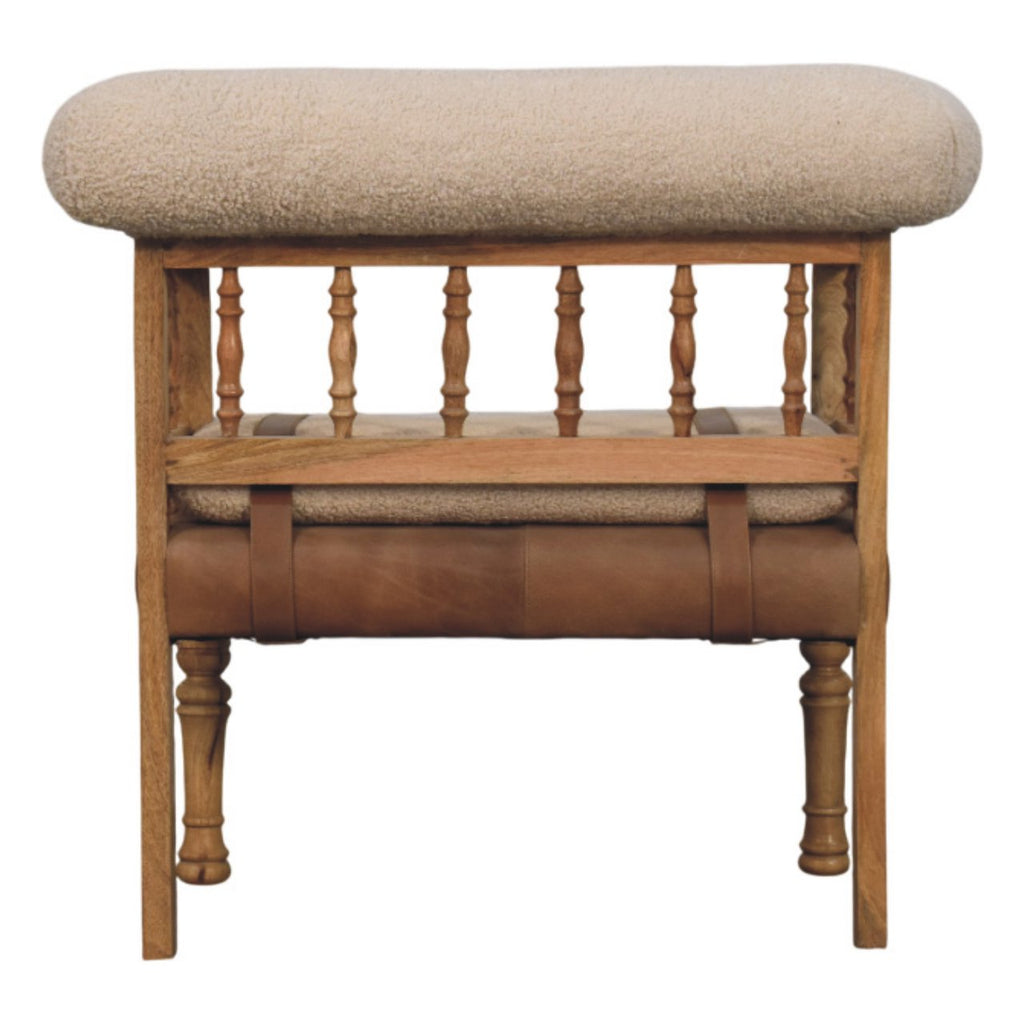Heritage Collection Strapped Hallway Boucle Bench