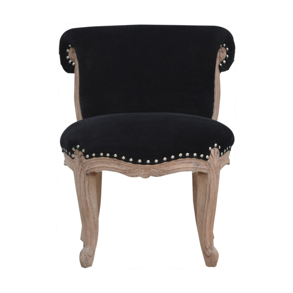 Heritage Collection Black Velvet Studded Chair